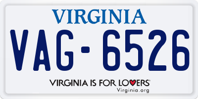 VA license plate VAG6526