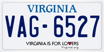 VA license plate VAG6527