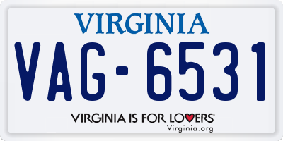 VA license plate VAG6531