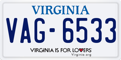 VA license plate VAG6533
