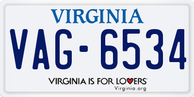 VA license plate VAG6534
