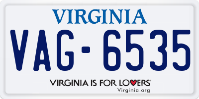 VA license plate VAG6535