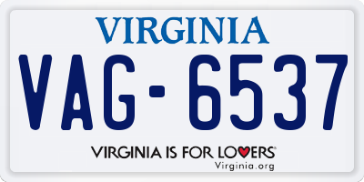 VA license plate VAG6537