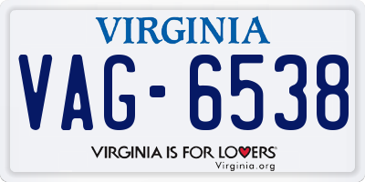 VA license plate VAG6538
