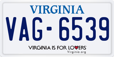 VA license plate VAG6539