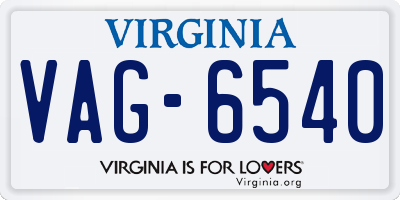 VA license plate VAG6540