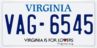 VA license plate VAG6545