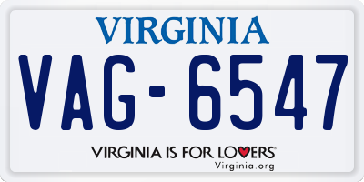VA license plate VAG6547