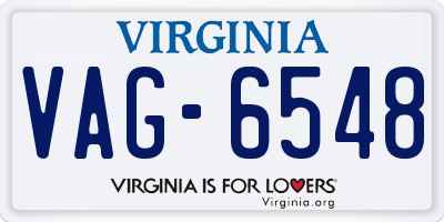 VA license plate VAG6548