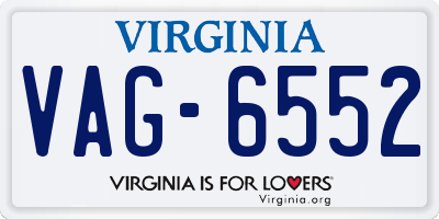 VA license plate VAG6552