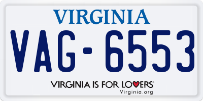 VA license plate VAG6553