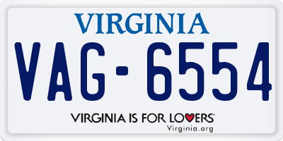 VA license plate VAG6554