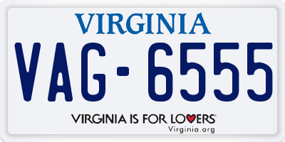 VA license plate VAG6555