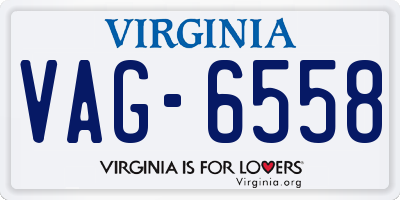 VA license plate VAG6558