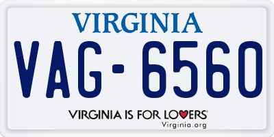 VA license plate VAG6560