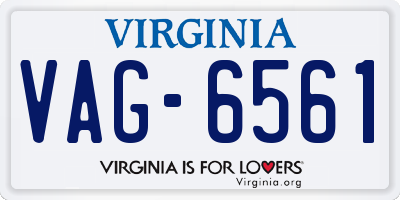 VA license plate VAG6561