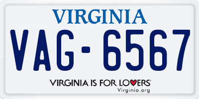 VA license plate VAG6567