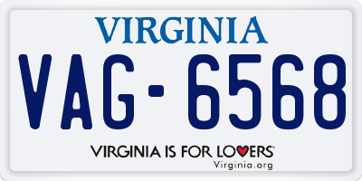 VA license plate VAG6568