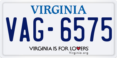 VA license plate VAG6575