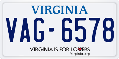 VA license plate VAG6578