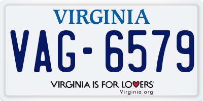 VA license plate VAG6579