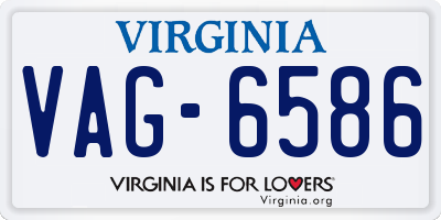 VA license plate VAG6586