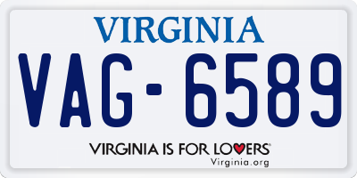 VA license plate VAG6589