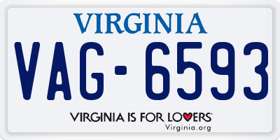 VA license plate VAG6593