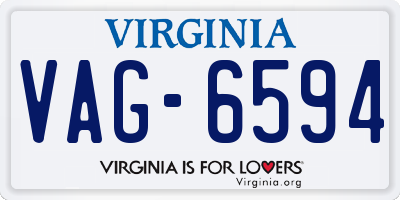 VA license plate VAG6594