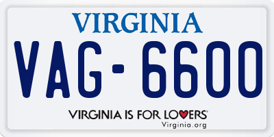 VA license plate VAG6600