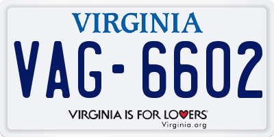 VA license plate VAG6602