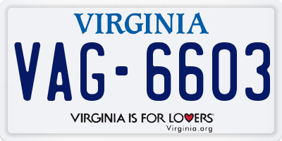 VA license plate VAG6603