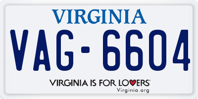 VA license plate VAG6604