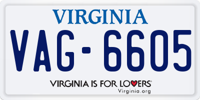 VA license plate VAG6605