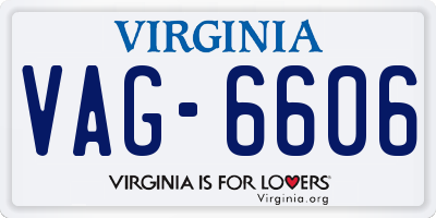 VA license plate VAG6606