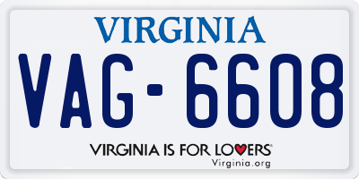 VA license plate VAG6608