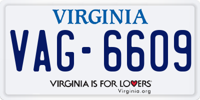VA license plate VAG6609