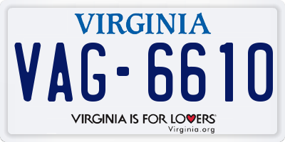 VA license plate VAG6610