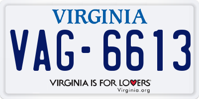 VA license plate VAG6613