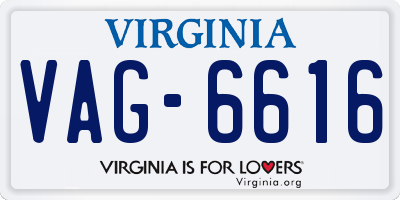 VA license plate VAG6616