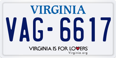 VA license plate VAG6617