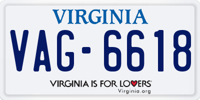 VA license plate VAG6618