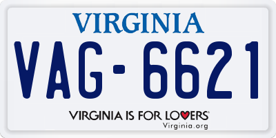 VA license plate VAG6621