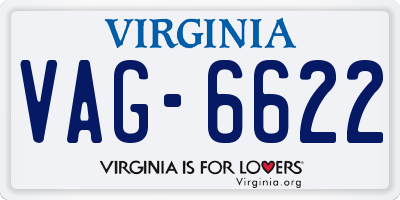 VA license plate VAG6622