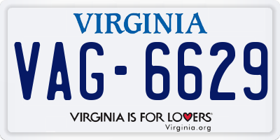 VA license plate VAG6629