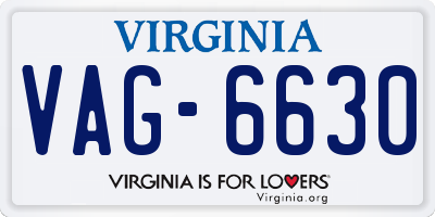 VA license plate VAG6630
