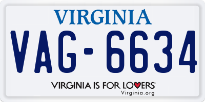 VA license plate VAG6634