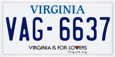 VA license plate VAG6637