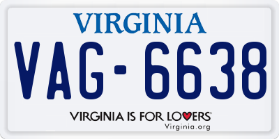 VA license plate VAG6638