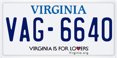 VA license plate VAG6640
